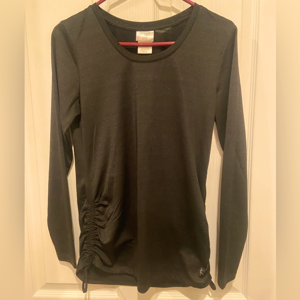 Danskin Now Women’s Long Sleeve Shirt, Black, Wicking